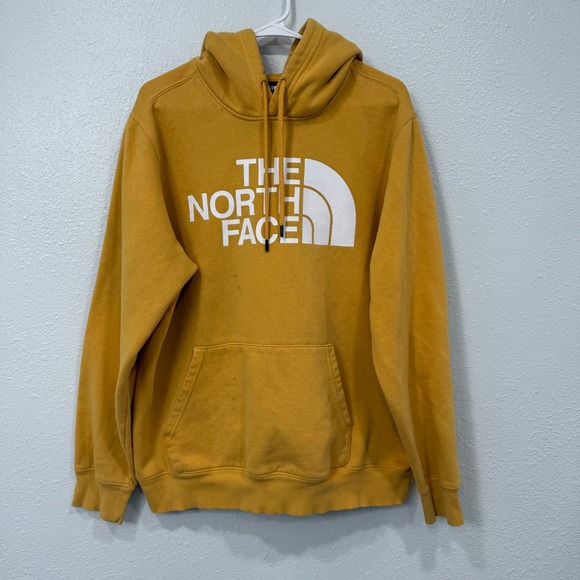 The North Face Other - The North Face Mens Hoodie Mustard Yellow Graphic Logo Pullover Sweatshirt L